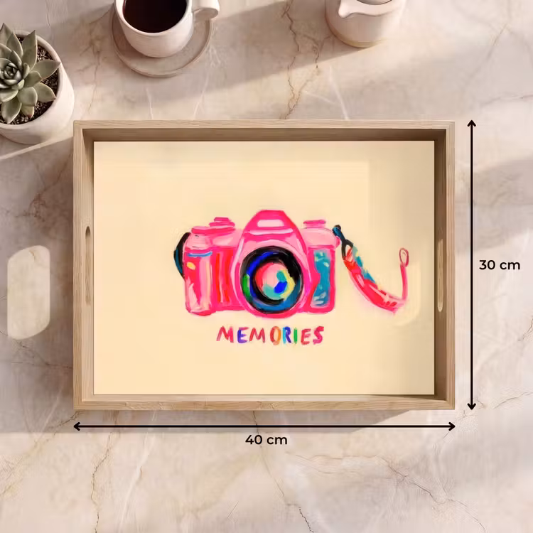 Dienblad - Camera - Memories - Roze - Geschilderd — 9