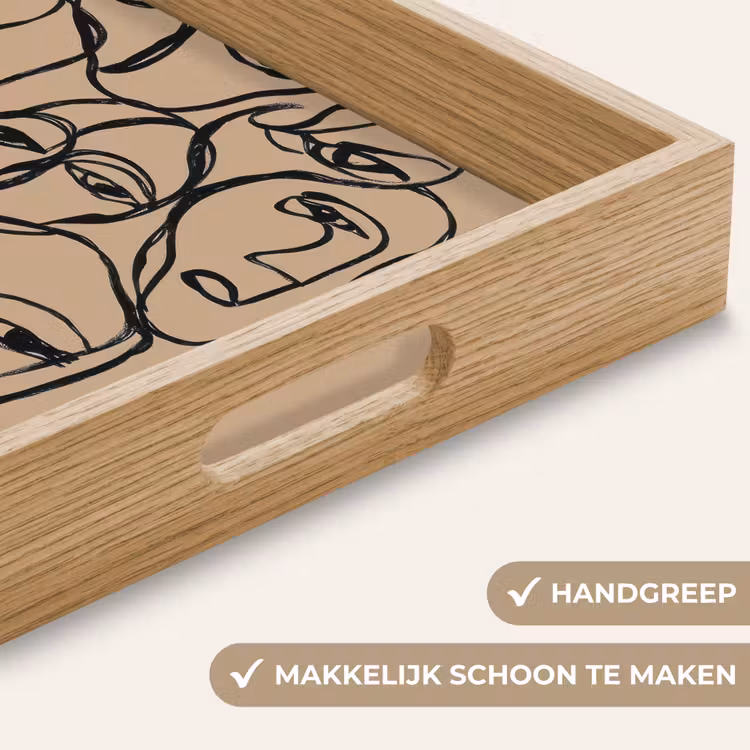 Dienblad - Gezichtenzee - Lijntekening - Abstract — 5