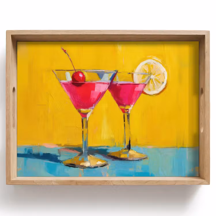 Dienblad - Glazen - Cocktail - Citroen - Kers — 1