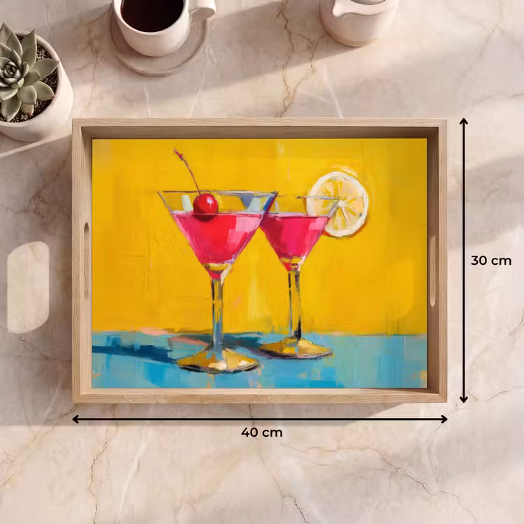 Dienblad - Glazen - Cocktail - Citroen - Kers — 9