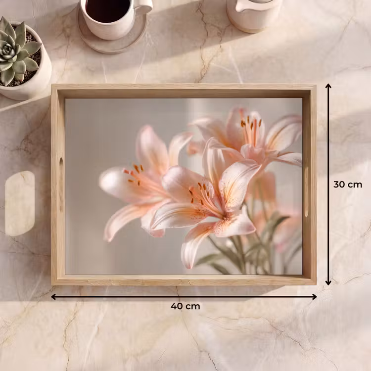 Dienblad - Lelies - Meeldraden - Roze - Wazig — 9