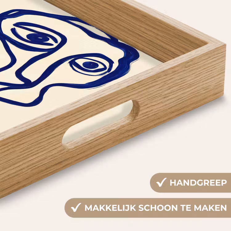 Dienblad - Lijntekening - Overlappende gezichten - Donkerblauw — 5
