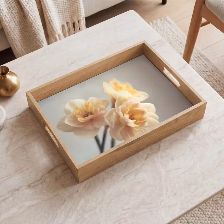 Dienblad - Narcissen - Geel - Bloemblaadjes — 2