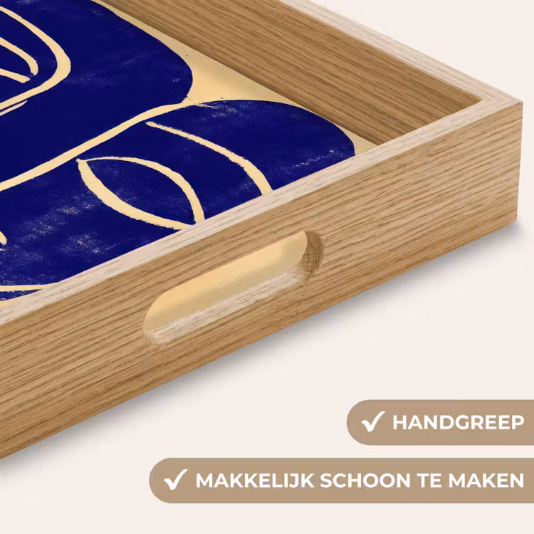 Dienblad - Okergeel - Blauw - Eenvoudige lijnen — 5