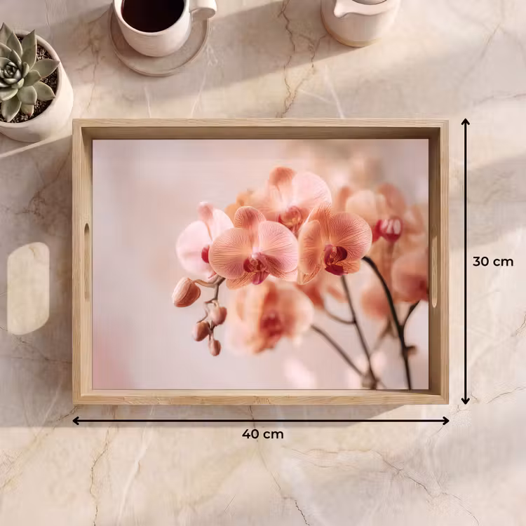 Dienblad - Orchidee - Bloemen - Roze - Bloemblaadjes — 9