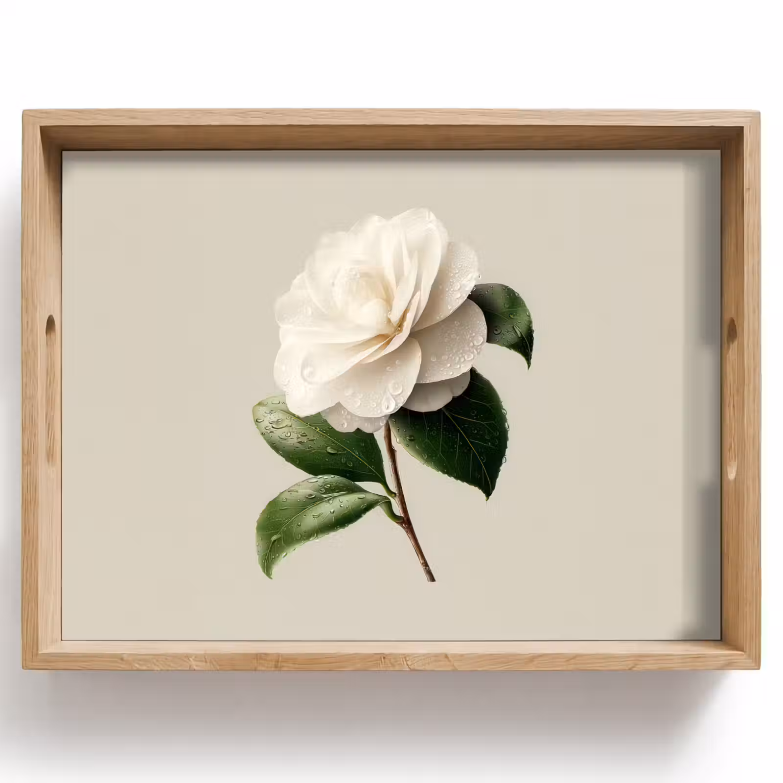 Dienblad - Cameliabloem - Wit - Groen — 1