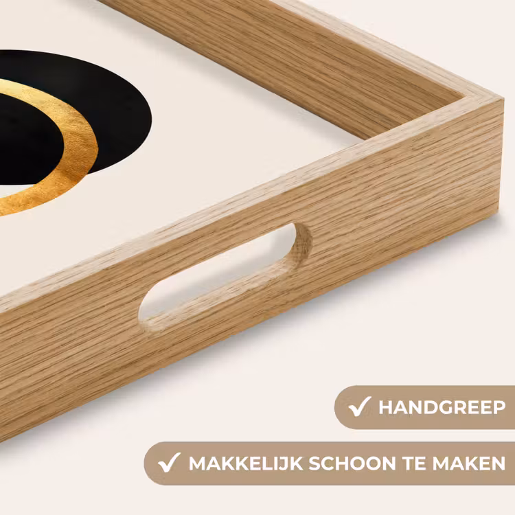 Dienblad - Abstract ontwerp - Zwarte cirkel - Verfvlekken — 5