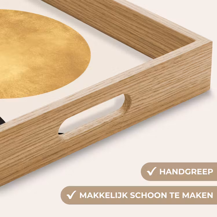 Dienblad - Bergsilhouetten - Gouden cirkel - Beige — 5