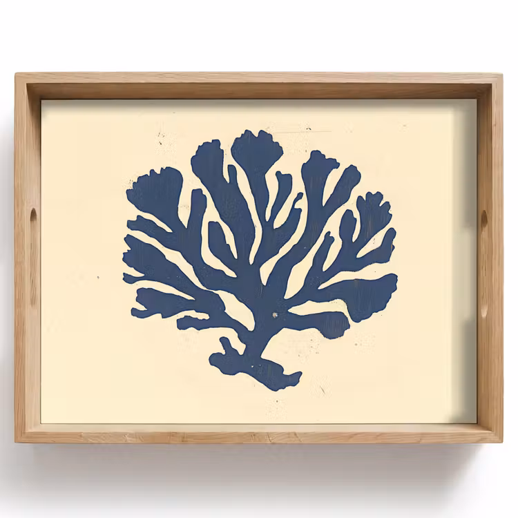 Dienblad - Blauw koraal - Vertakkingen - Beige — 1