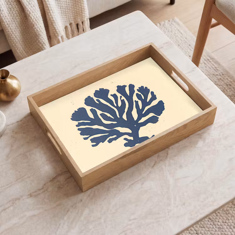 Dienblad - Blauw koraal - Vertakkingen - Beige — 2
