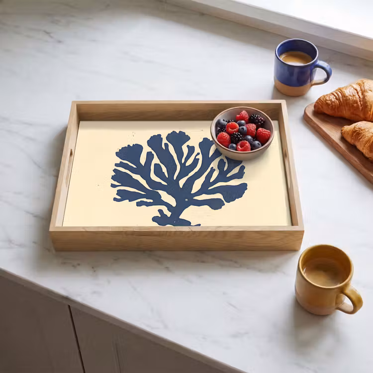 Dienblad - Blauw koraal - Vertakkingen - Beige — 4