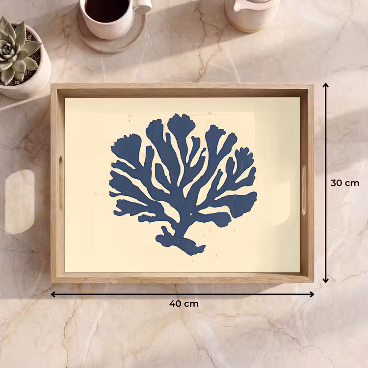 Dienblad - Blauw koraal - Vertakkingen - Beige — 9