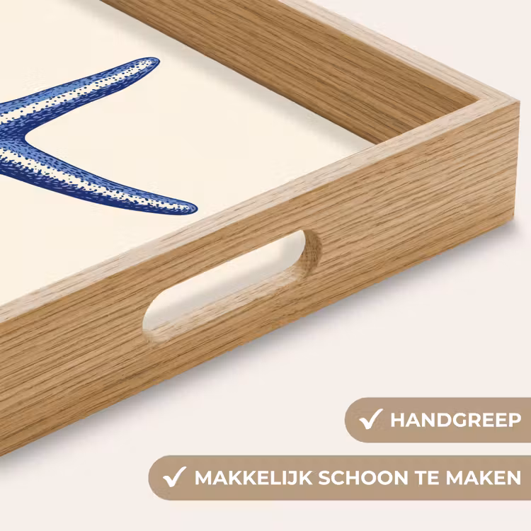 Dienblad - Blauwe zeester - Minimalistisch - Beige — 5