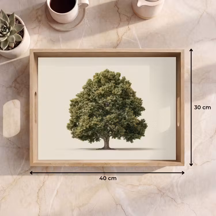 Dienblad - Eikenboom - Groen - Lichte achtergrond — 9