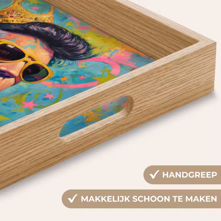 Dienblad - Kleurrijk portret - Kroon - Sterren — 5