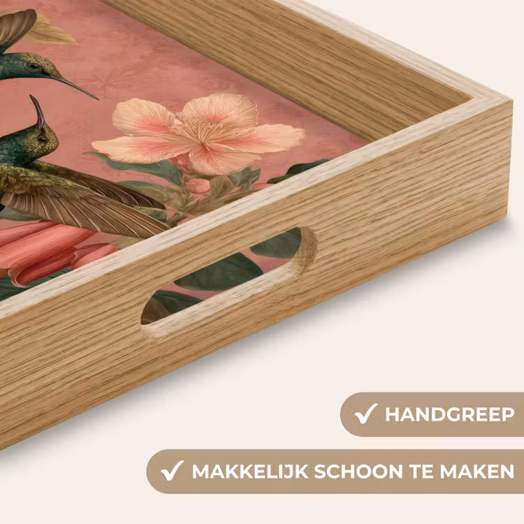 Dienblad - Kolibries - Bloemen - Groen - Roze — 5