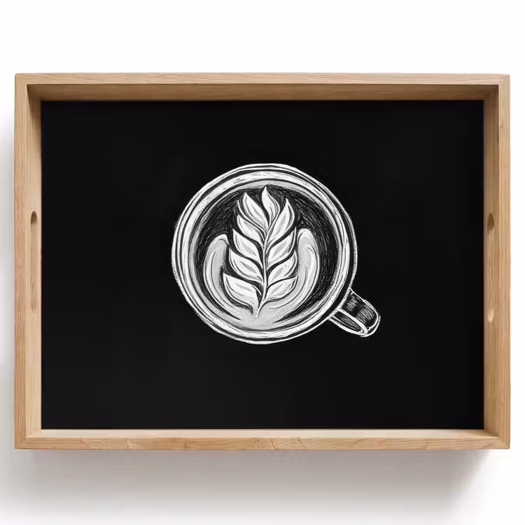Dienblad - Krijttekening - Koffie - Latte art — 1
