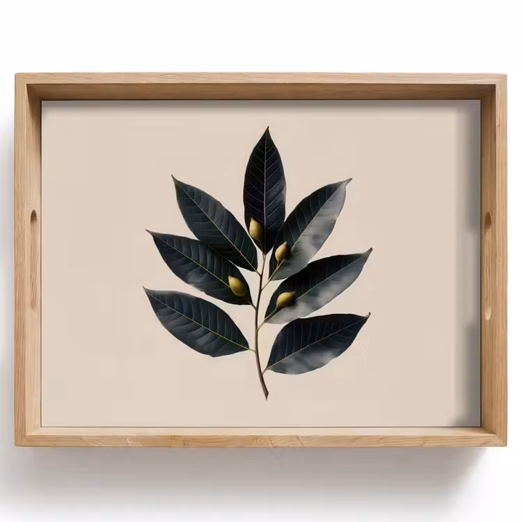 Dienblad - Laurierbladeren - Bloemknoppen - subtiel — 1