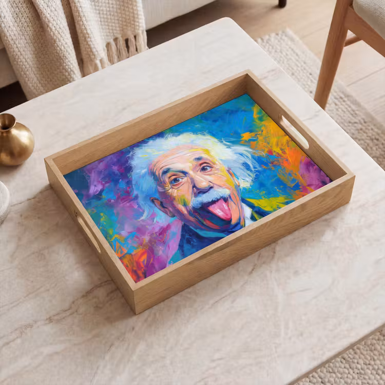 Dienblad - Oude man - Expressief - Kleurrijk — 2