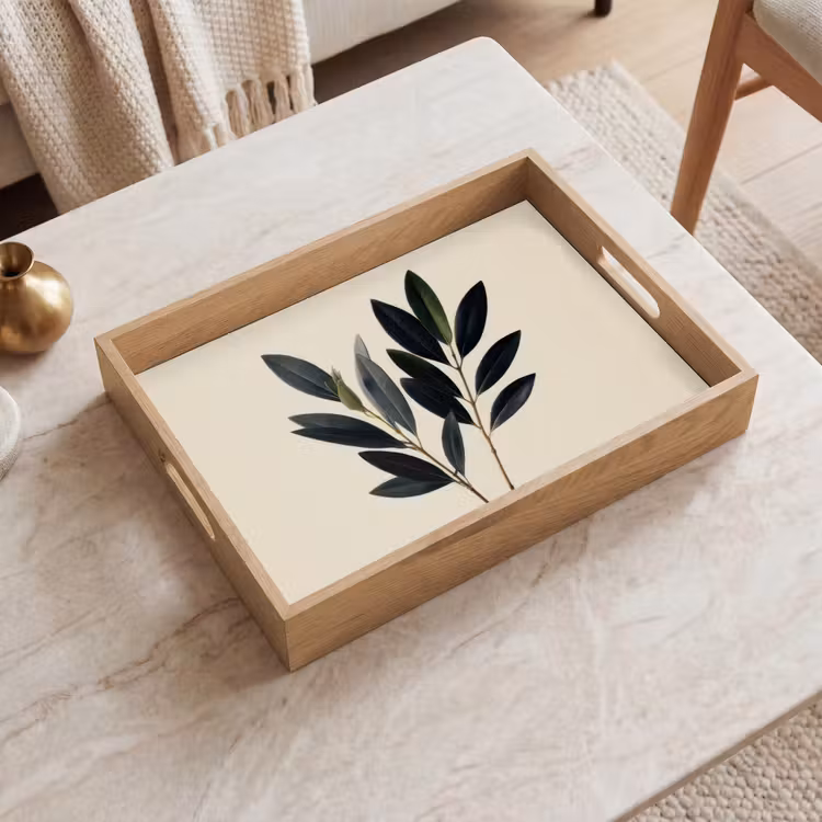 Dienblad - Ovaalvormige bladeren - Diep groen - Symmetrisch — 2