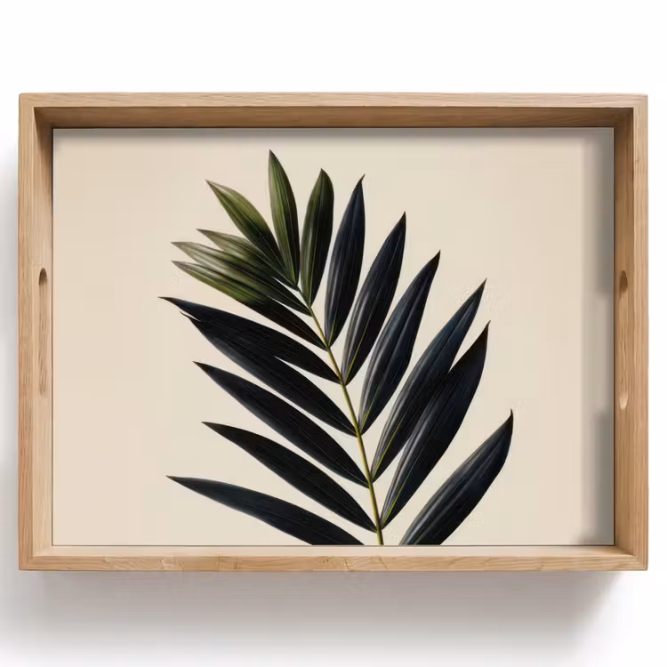 Dienblad - Palmblad - Donkere bladen - Subtiel — 1