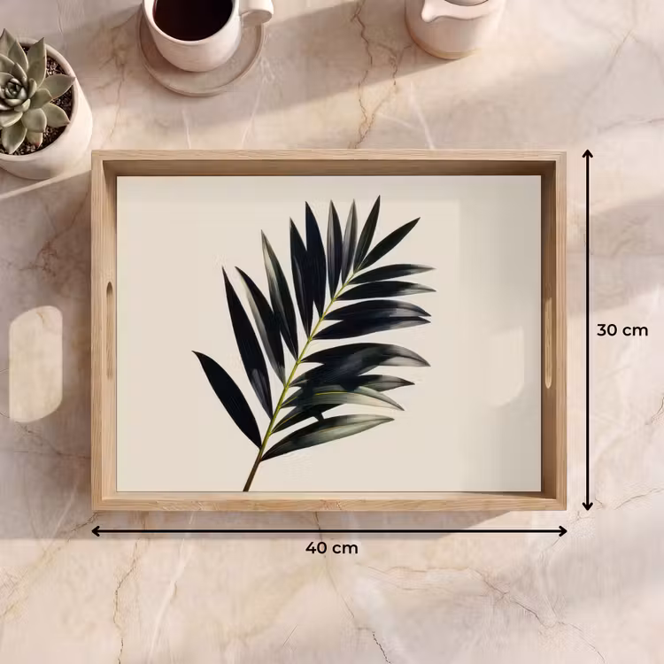Dienblad - Palmblad - Subtiel - Groen - beige — 9