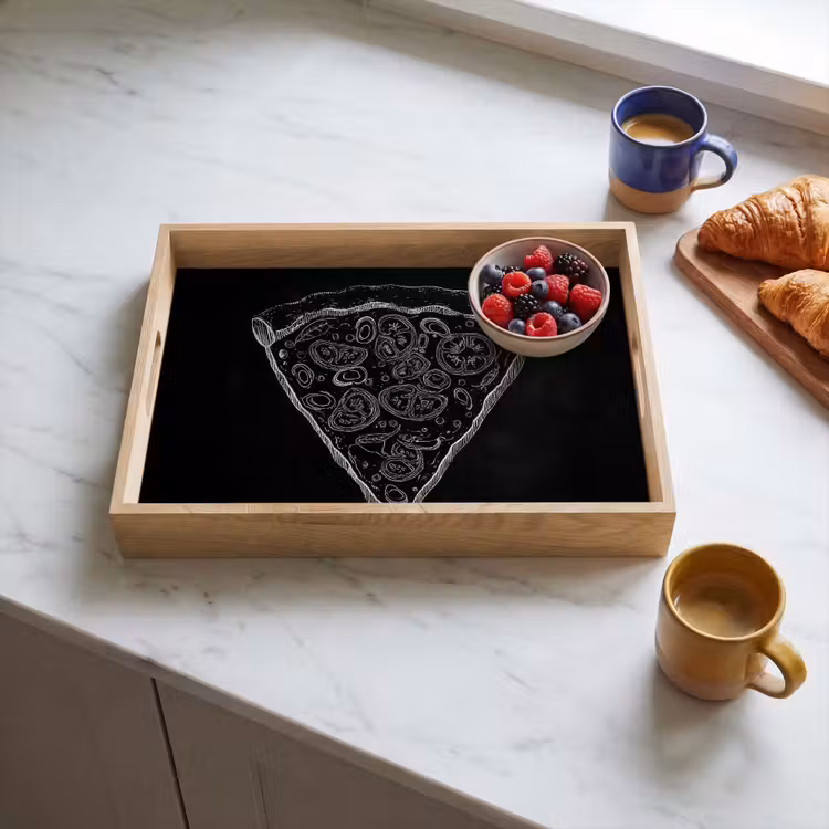 Dienblad - Pizzapunt - Toppings - Krijttekening — 4