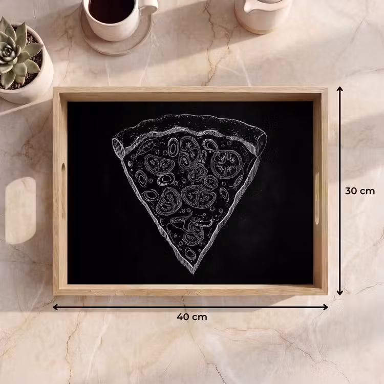 Dienblad - Pizzapunt - Toppings - Krijttekening — 9