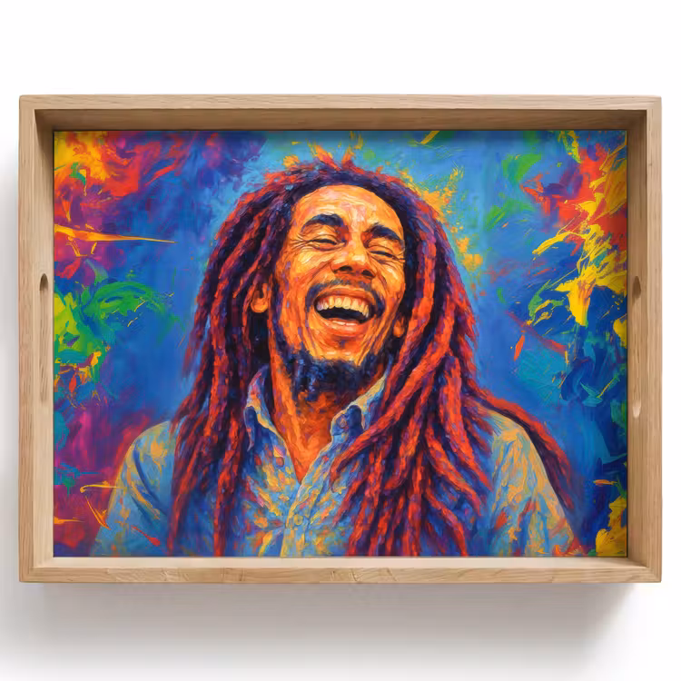 Dienblad - Regenboogkleuren - Man - schilderij — 1
