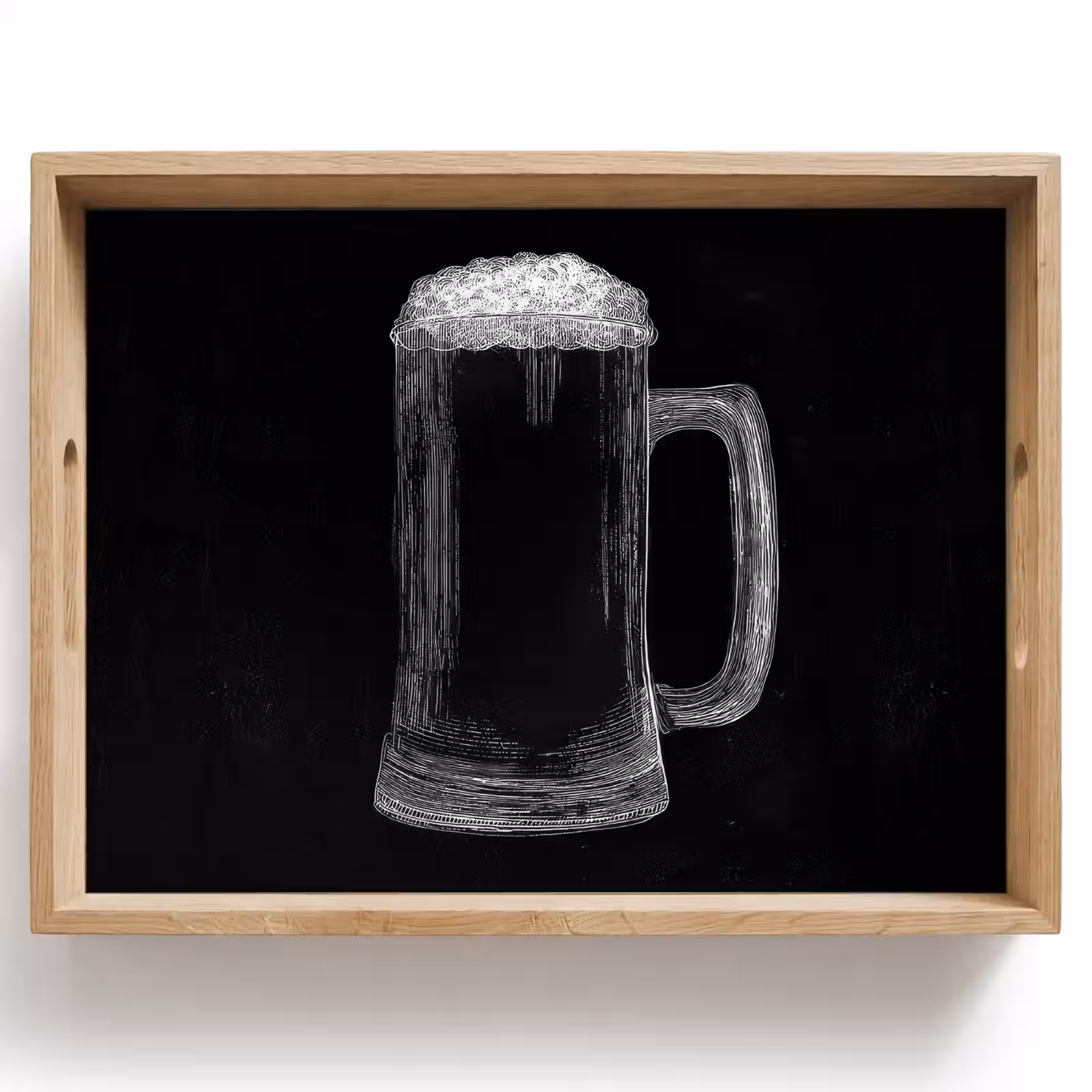 Dienblad - Bierpul - Schuim - Krijttekening — 1