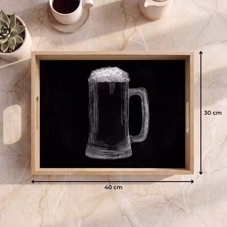 Dienblad - Bierpul - Schuim - Krijttekening — 9