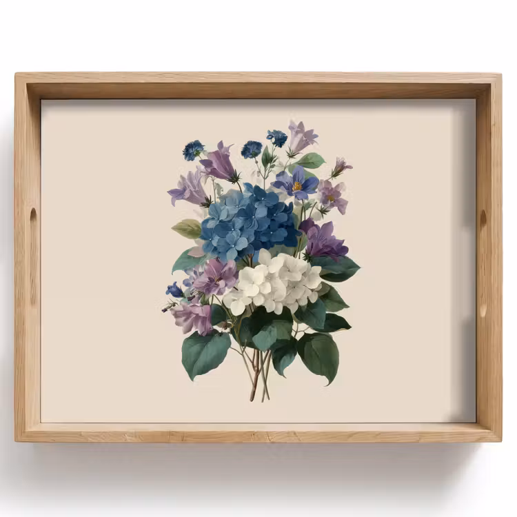 Dienblad - Bloemen - Gedetailleerd - Rust - Realistisch — 1