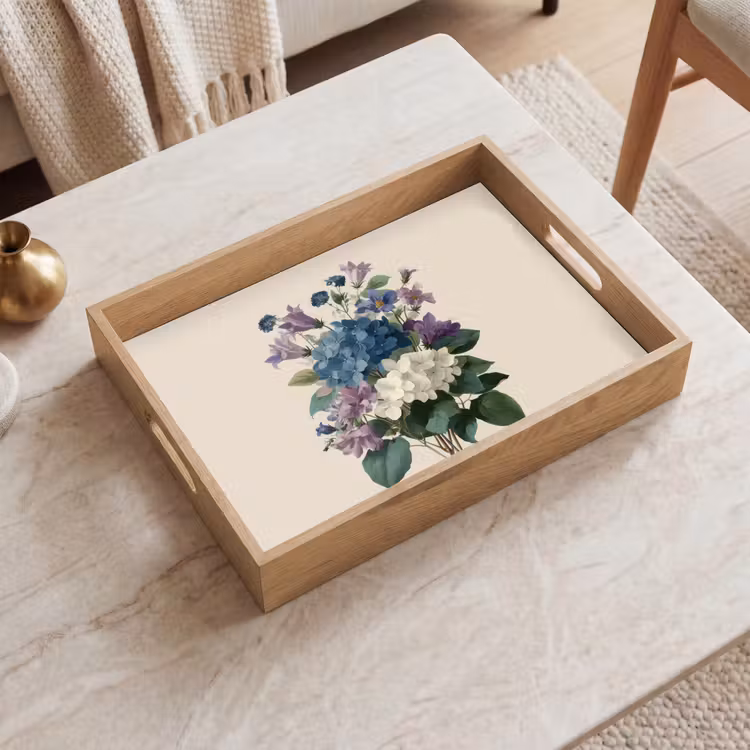 Dienblad - Bloemen - Gedetailleerd - Rust - Realistisch — 2