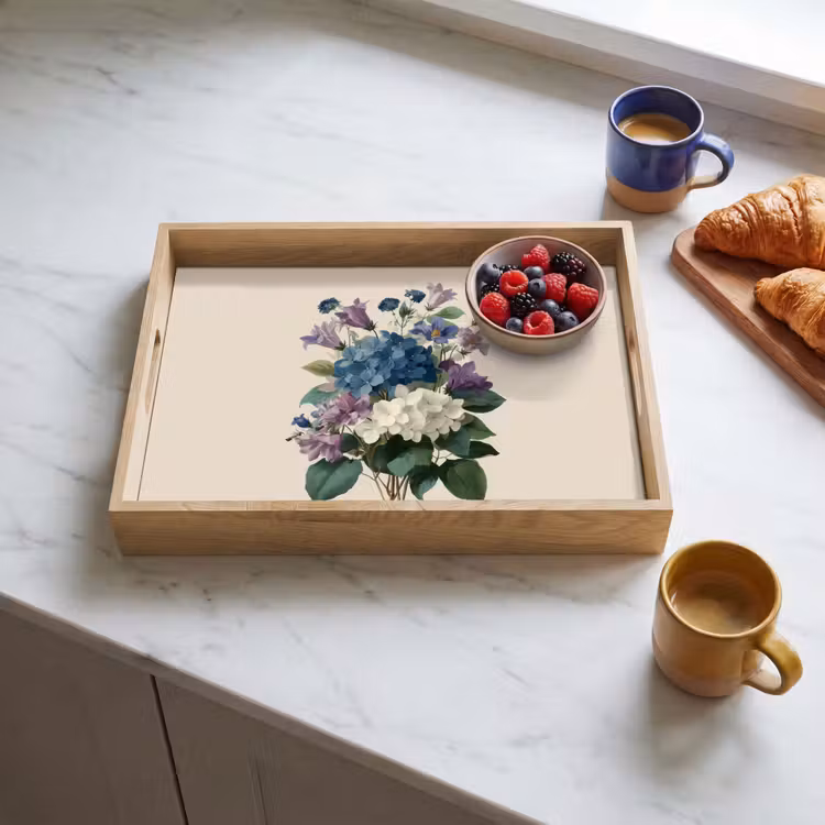 Dienblad - Bloemen - Gedetailleerd - Rust - Realistisch — 4