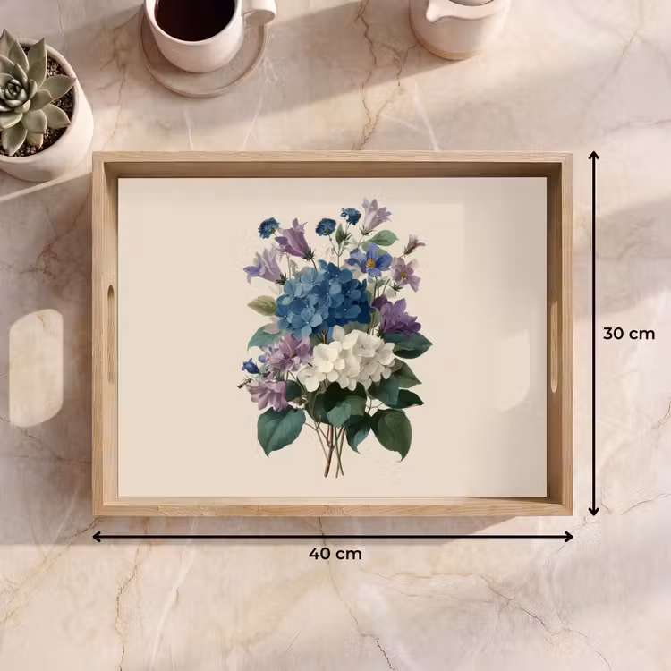Dienblad - Bloemen - Gedetailleerd - Rust - Realistisch — 9