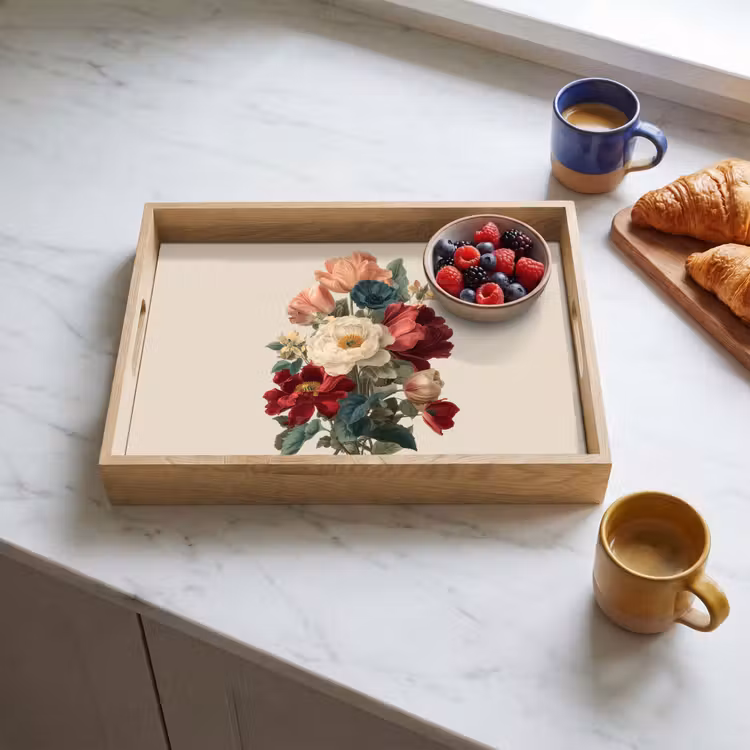 Dienblad - Boeket - Warme tinten - Elegant — 4