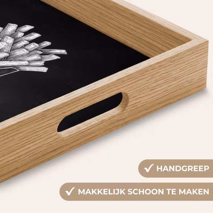 Dienblad - Friet - Witte krijttekening - Zwart — 5