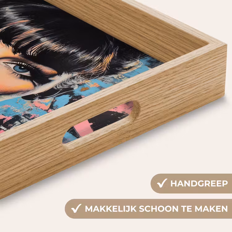 Dienblad - Kauwgom - Vrouw - Penseelstreken - Modern — 5
