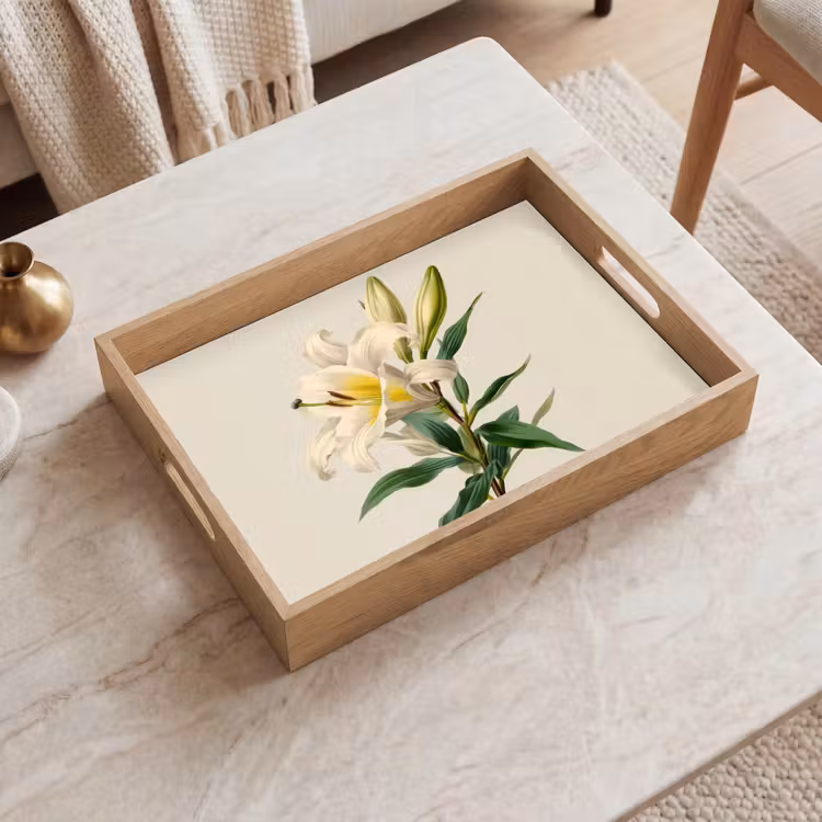 Dienblad - Lelie - Elegant - Botanisch - Beige — 2