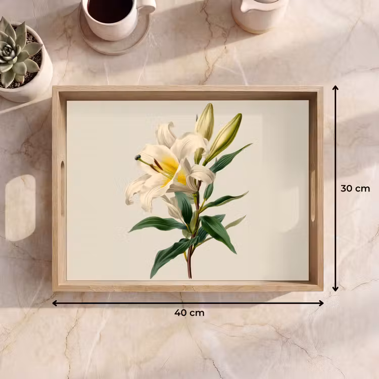 Dienblad - Lelie - Elegant - Botanisch - Beige — 9