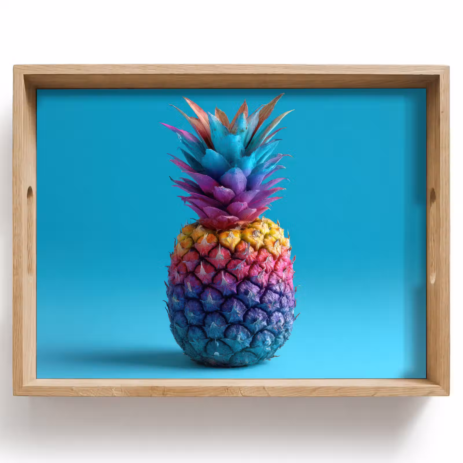 Dienblad - Ananas - Regenboog - Blauw - Popart — 1