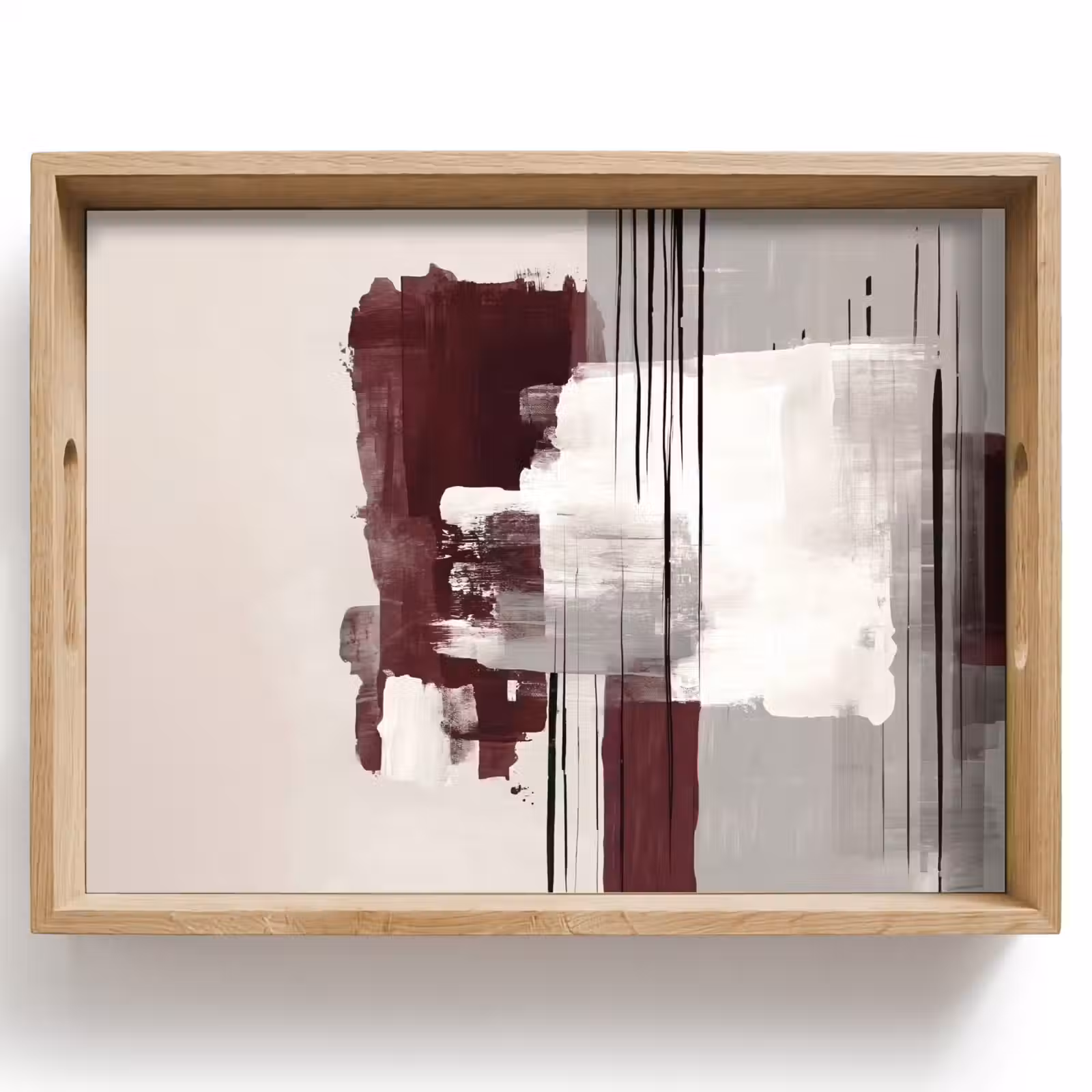 Dienblad - Penseelstreken - Abstract - Lijnen - Rood — 1
