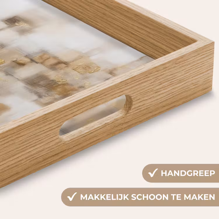 Dienblad - Abstracte vierkanten - Aardetonen - Mistig — 5