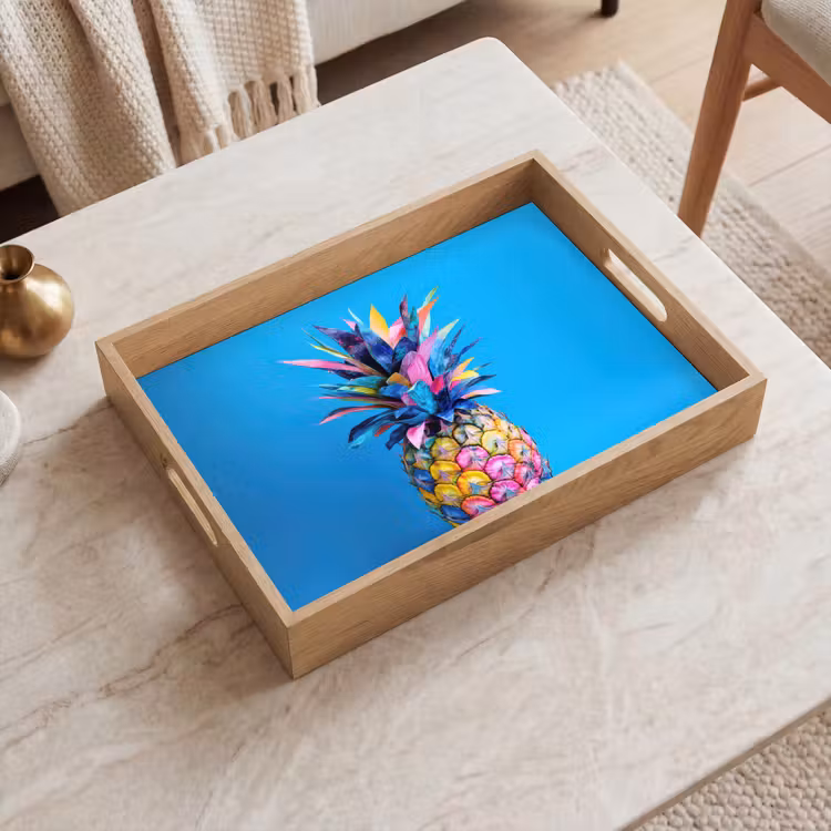 Dienblad - Ananas - Blauw - Tropisch - Vrolijk — 2