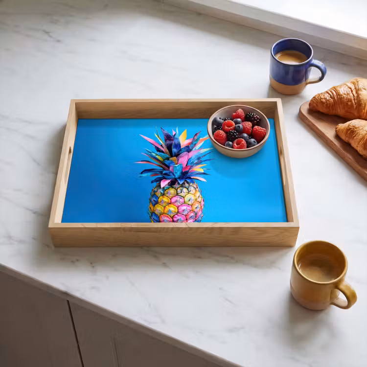 Dienblad - Ananas - Blauw - Tropisch - Vrolijk — 4