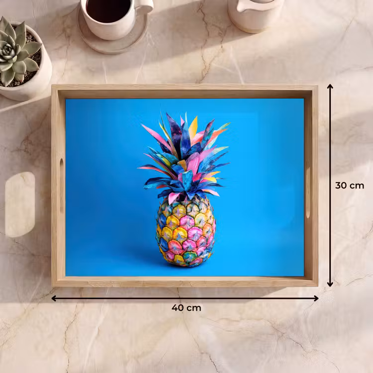 Dienblad - Ananas - Blauw - Tropisch - Vrolijk — 9