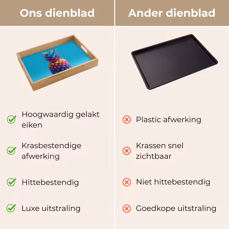 Dienblad - Ananas - Regenboog - Blauw - Popart — 3