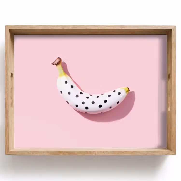 Dienblad - Banaan - Stippen - roze — 1