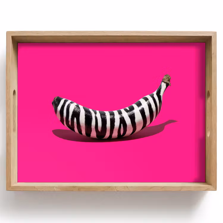 Dienblad - Banaan - Zebraprint - Roze — 1