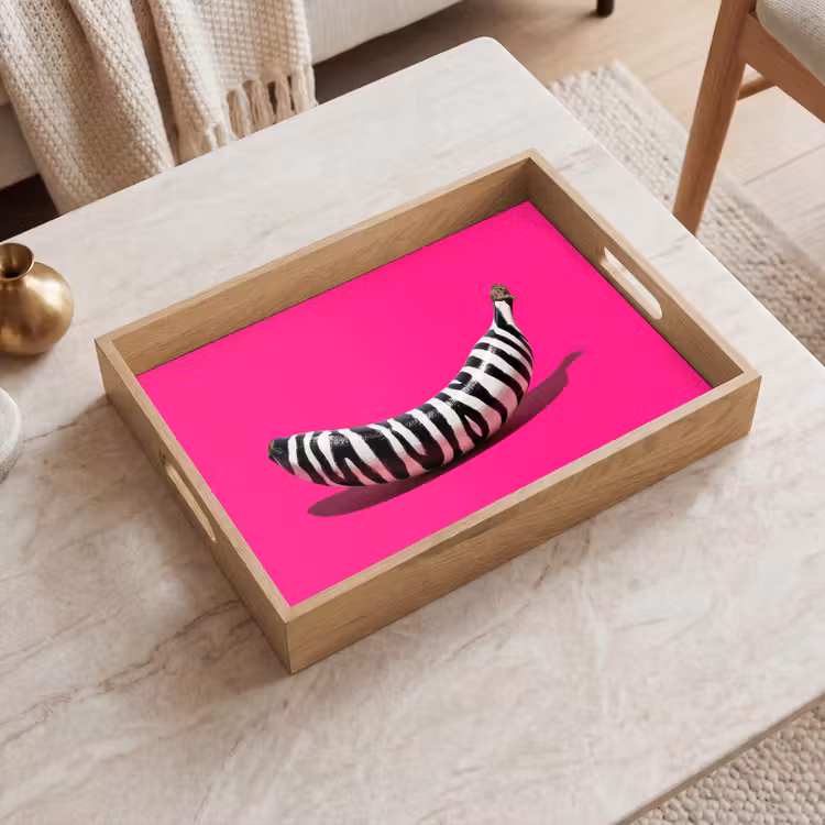 Dienblad - Banaan - Zebraprint - Roze — 2